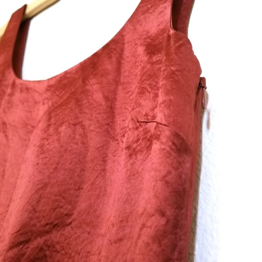 NWT Vince Minimal Quiet Luxury Slim Midi Slip Dress Sangre Red Satin 2 Cocktail - Picture 7 of 13